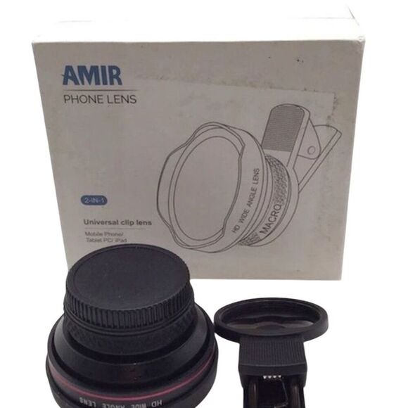 2-in-1 Universal Clip Lens for Smartphones & Tablets - Wide & Macro Lens - Picture 1 of 2